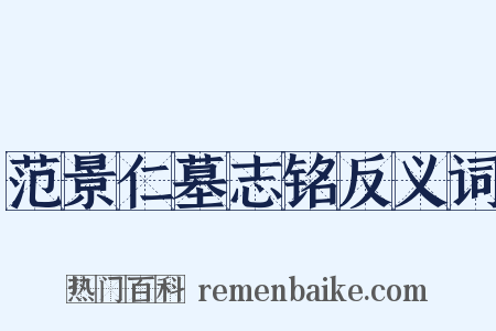 范景仁墓志铭反义词是什么意思的图片